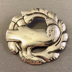 Vintage Silver Georg Jensen-style Dove Brooch Pin